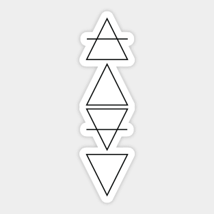 The Four Elements Symbols Sticker